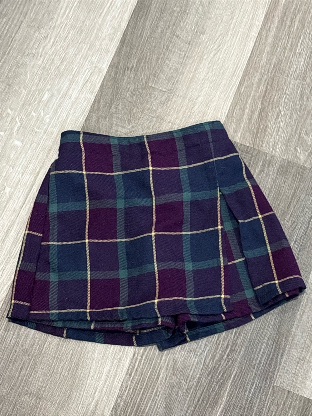 Oshkosh B’gosh Toddler/Girls Size 6 Skort Shorts Plaid Preppy Purple Blue Green